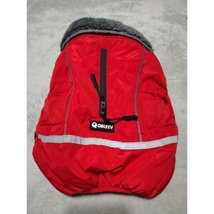 QBLEEV Dog Coat Small Red Reflective Fur Lined Warm Adjustable Outdoor Walks